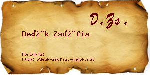 Deák Zsófia névjegykártya