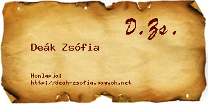 Deák Zsófia névjegykártya